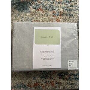 NEW Garnet Hill German Flannel QUEEN Flat Top Sheet Cotton Gray Sterling 10766